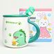 Кружка з кришкою BonaDi Dinosaur 430 мл порцелянова ложкою 927-224 фото 5