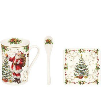 Чашка для чая с блюдцем Easy Life Magic Christmas 300 мл с ложкой R1459#MAGI фото