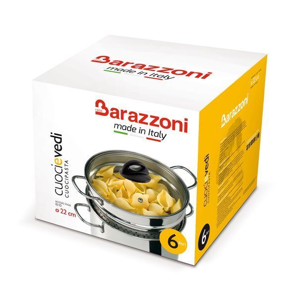 Кастрюля для пасты Barazzoni Cuocil e vedi 22 см 6 л с крышкой 419048022 фото