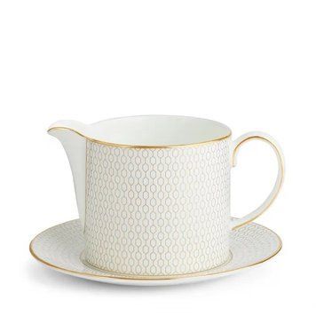 Молочник Wedgwood Gio Gold з блюдцем 701587194853 фото
