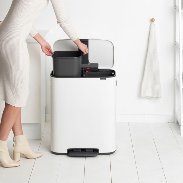 Бак для сміття Brabantia Bo Pedal Bin 2х30 л білий 211447 фото