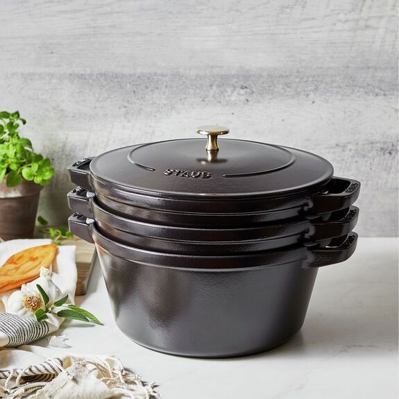 Набір посуду Staub Stackable 4 предмети чорний 14552623 фото