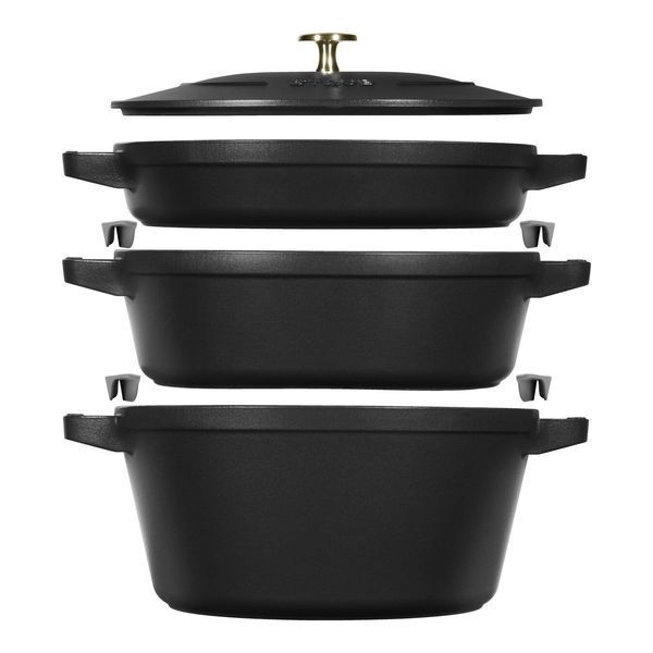 Набір посуду Staub Stackable 4 предмети чорний 14552623 фото