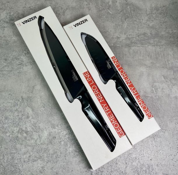 Ніж сантоку Vinzer Geometry Nero line 12,7 см 50301 фото