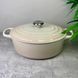 Кастрюля Le Creuset Signature 4,7 л овальная Meringue 21178297164430 фото 1