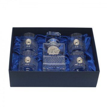 Набор для виски Boss Crystal Lion Brillante с серебряными накладками BCR5BL фото