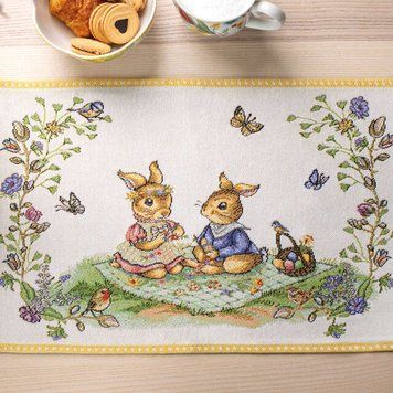 Гобеленовая салфетка под тарелку Villeroy & Boch Spring Fantasy Bunny Tales 32x48 см 1486446123 фото