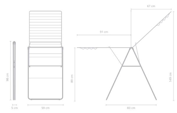 Сушка для белья Brabantia Hangon Drying Rack 25 м серая 403484 фото
