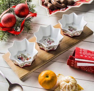 Набор из 3 салатников и подставки Easy Life Christmas Memories 34х12 см R2183#CHME фото