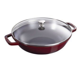 Сковорідка Wok Staub з кришкою 30 см гранатова 40511-466-0 фото