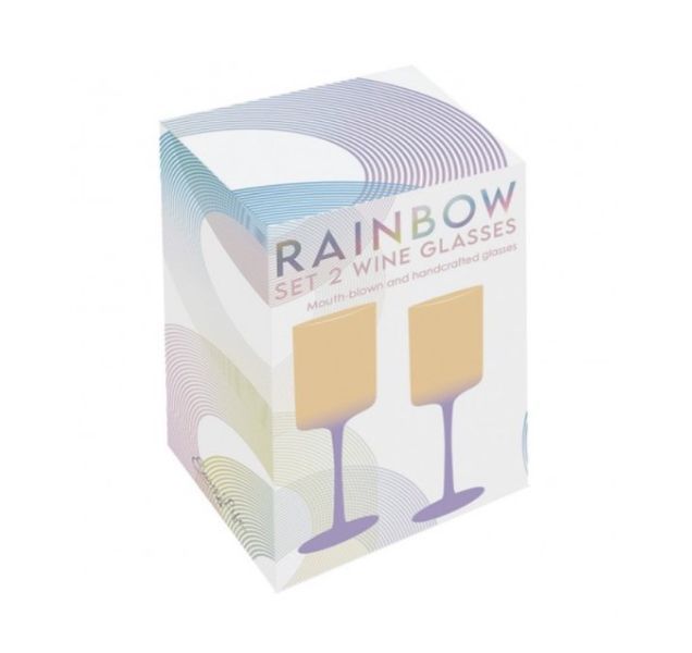 Набір із 2 келихів для вина Easy Life Rainbow 380 мл рожево-фіолетовий 111005167 фото