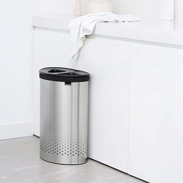 Кошик для білизни Brabantia Laundry Bin Matt Steel 55 л з двома відділеннями 105029 фото