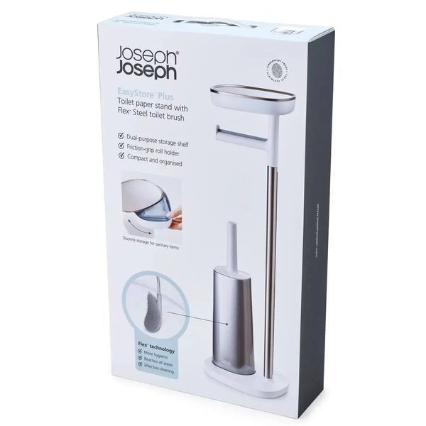 Держатель для туалетной бумаги Joseph Joseph EasyStore со щеткой 70519 фото