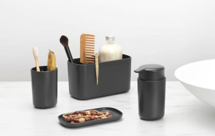 Стакан для зубных щеток Brabantia ReNew 7,6х7,6х11 см черный 280283 фото