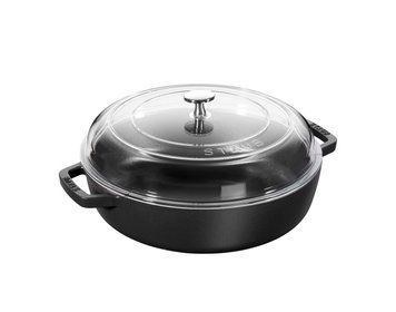 Сковорідка Wok Staub з кришкою 24 см чорна 40501-060-0 фото