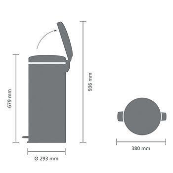 Бак для мусора Brabantia NewIcon 30 л бежевый 114281 фото