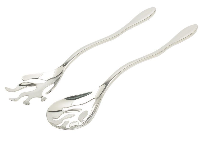 Набор из вилки и ложки Alessi Mediterraneo 27,5 см для салата ESI16 фото